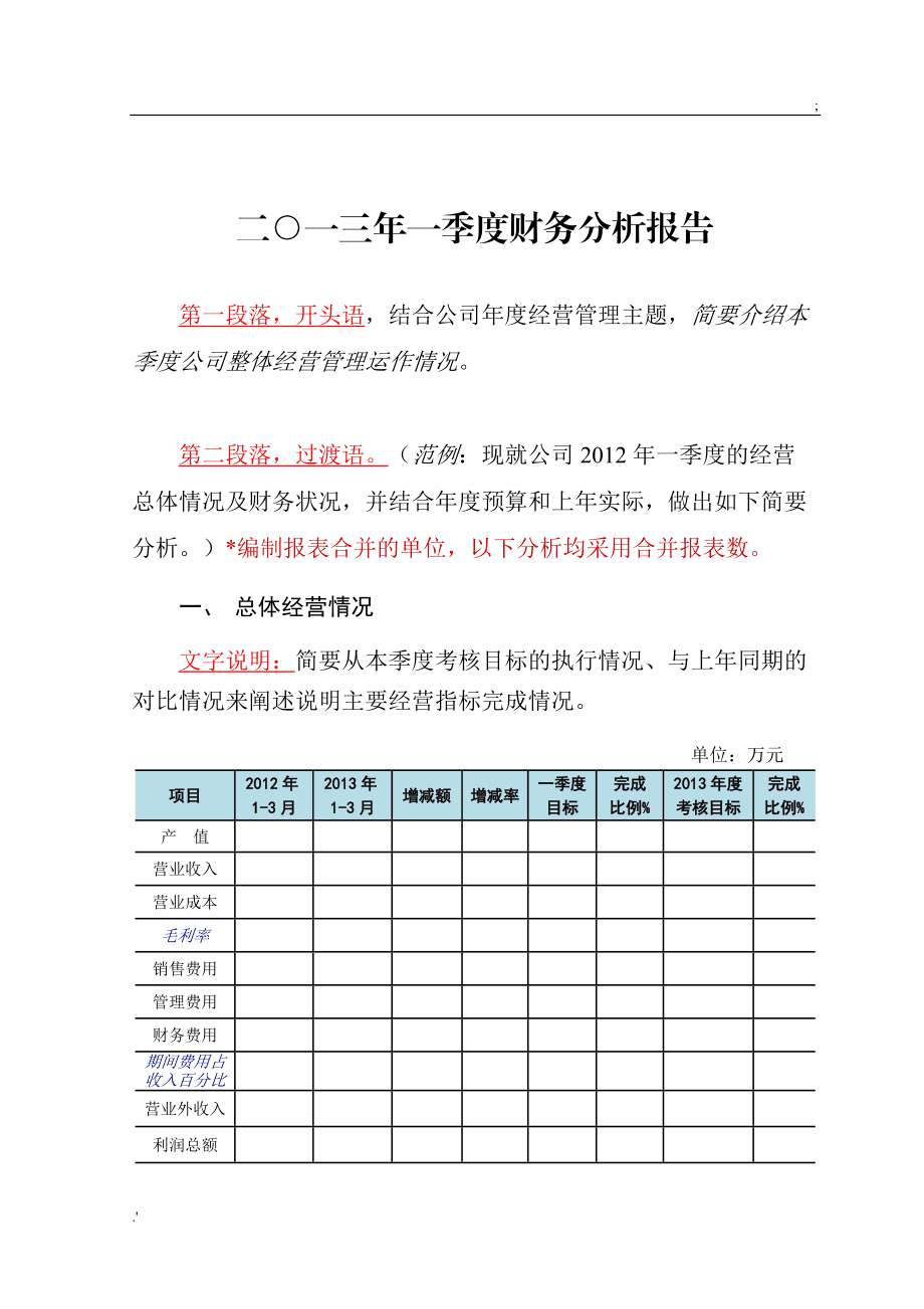 财务分析报告