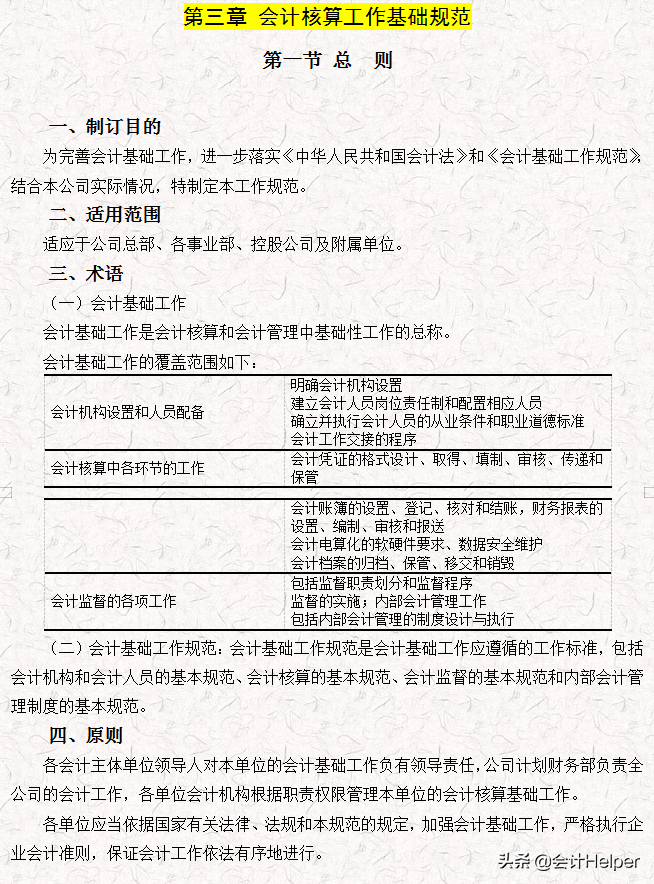 完整版公司财务会计核算手册及财务管理制度，word格式，十分详细